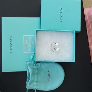 Tiffany Paloma Picasso Olive Leaf Drop Pearl Earrings Brand New With Tag